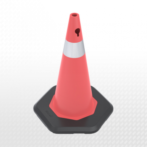 70 cm Ağırlıklı PVC Trafik Konisi, R1