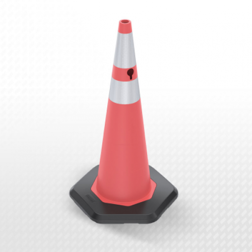 90 cm Ağırlıklı PVC Trafik Konisi, R1